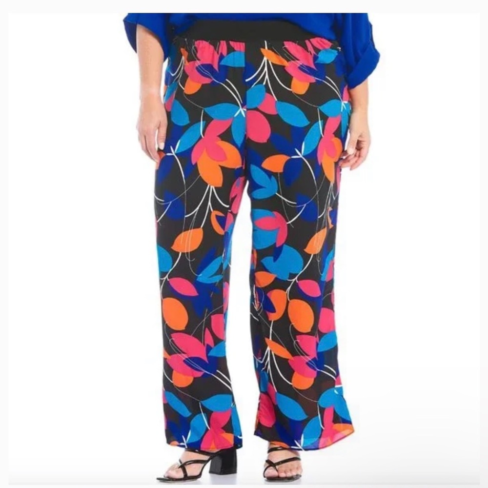 Calvin Klein Plus Size Floral Print Wide Leg Pants Size 3X NWT